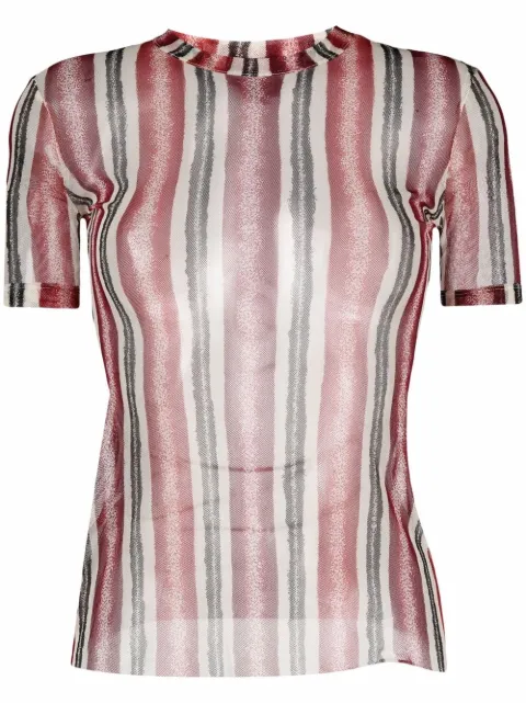 Jean Paul Gaultier Pre-Owned 1990s Classique sheer T-shirt Red JPG132PT