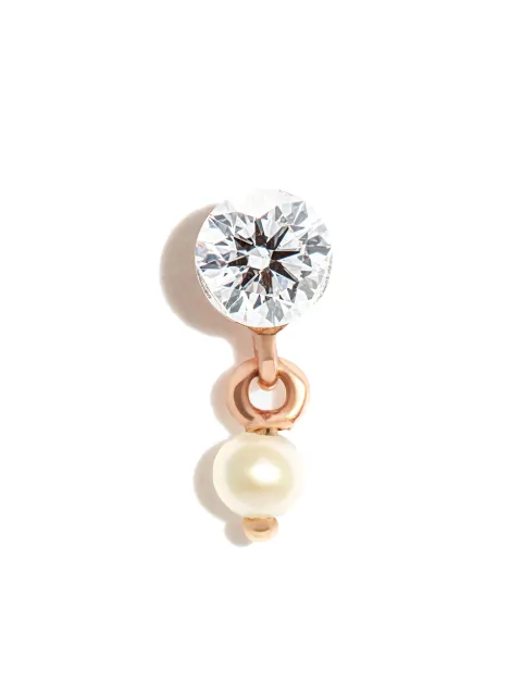 MARIA TASH 18kt rose gold diamond and pearl stud earring Pink XIVD32DPE