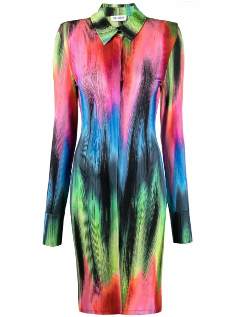 The Attico graphic-print shirtdress Green 221WCM36P059