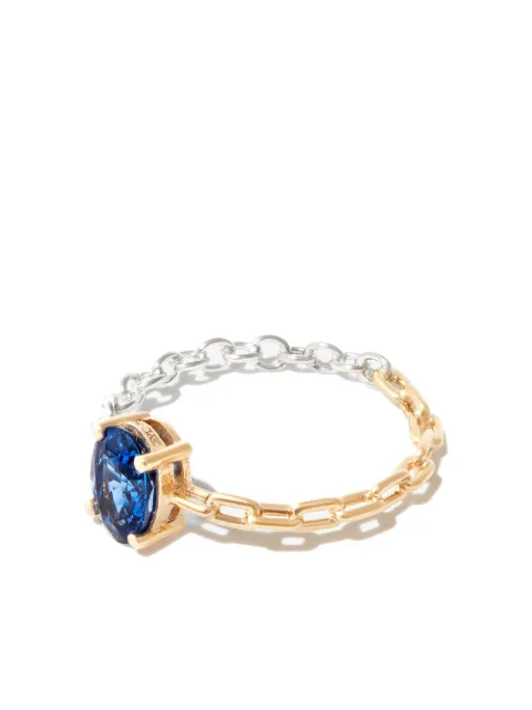 Yvonne Léon 9kt gold solitaire sapphire ring Silver BAGUESOLITAIREBICOSAPOR