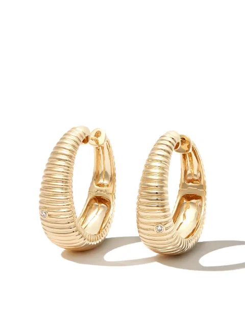 Yvonne Léon 9kt yellow gold diamond hoop earrings Gold PMAXCREOLBERLINGOJ
