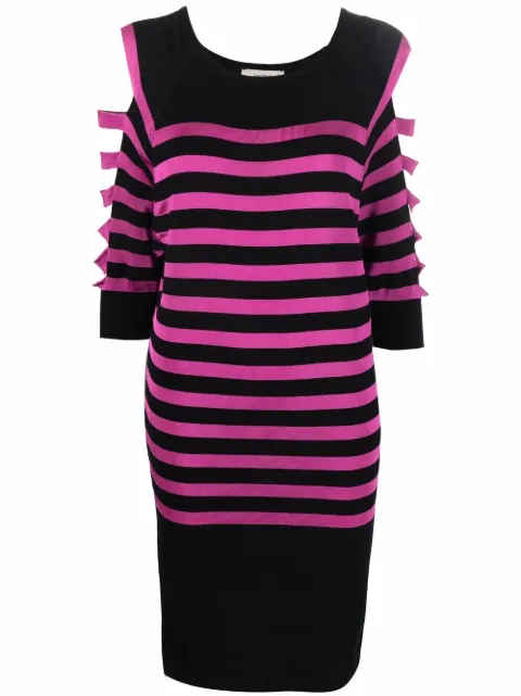 Jean Paul Gaultier Pre-Owned 2000s striped cut-out dress Pink JPG127PT