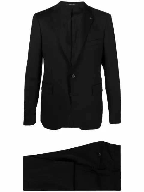 Tagliatore fitted single-breasted suit Black 2FBR22B01060001