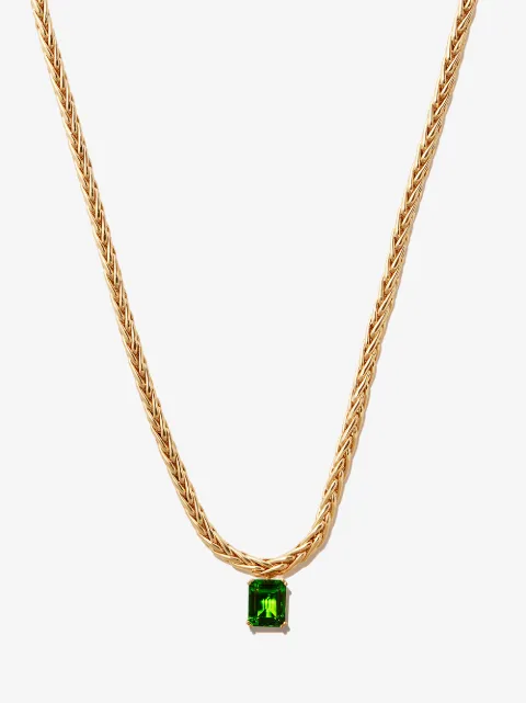 Yvonne Léon 18kt yellow gold emerald necklace Gold COLLIERPALMIERFLOTTANTPIERREVERTEORJGM