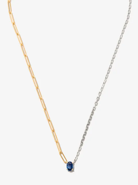 Yvonne Léon 9kt and 29kt gold sapphire necklace Silver COLLIERSOLITAIREBICOSAPHIROR