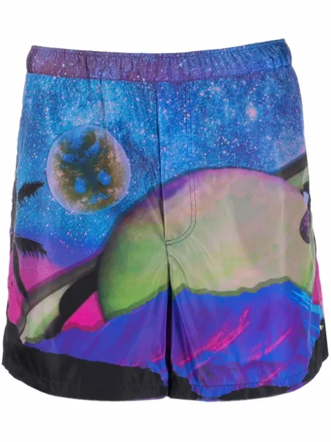 Valentino Garavani graphic-print swim shorts Blue VUH02880T