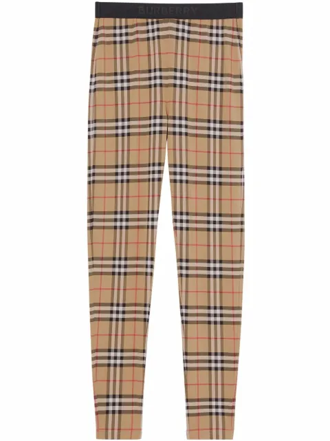 Burberry Check stretch jersey leggings Brown 8049478
