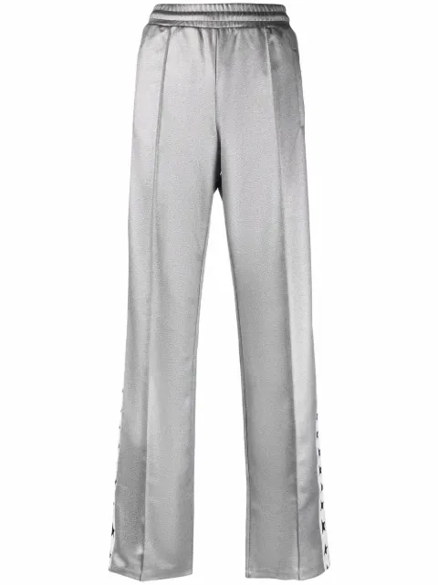 Golden Goose logo-tape straight-leg trousers Grey GWP00877P000691