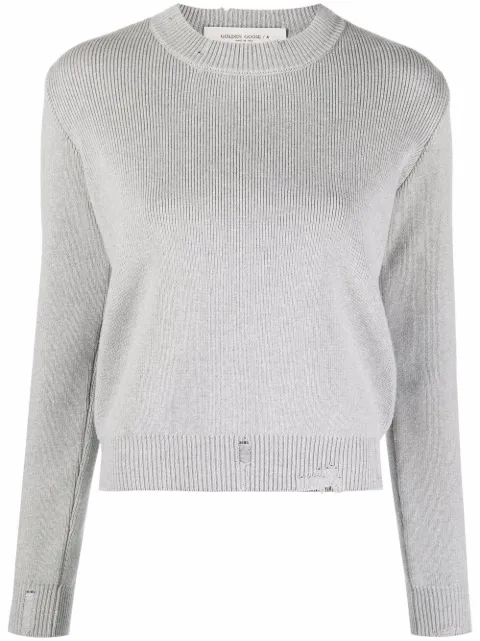 Golden Goose distressed cotton-blend jumper Grey GWP00836P000662