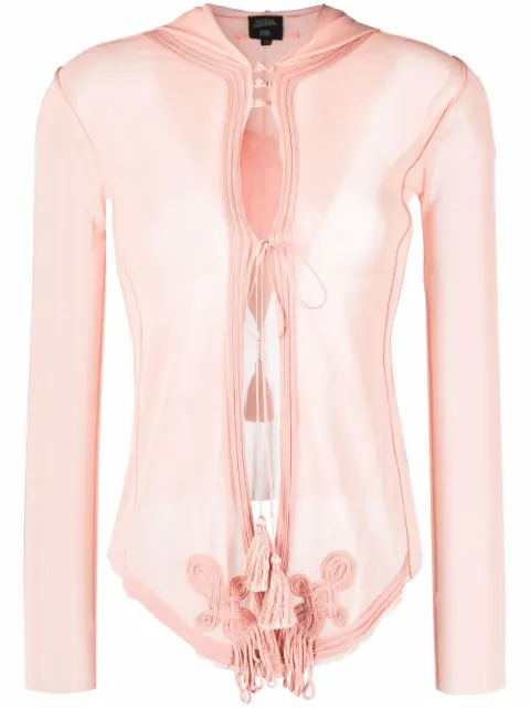 Jean Paul Gaultier Pre-Owned 2000s embroidered sheer blouse Pink JPG118PT