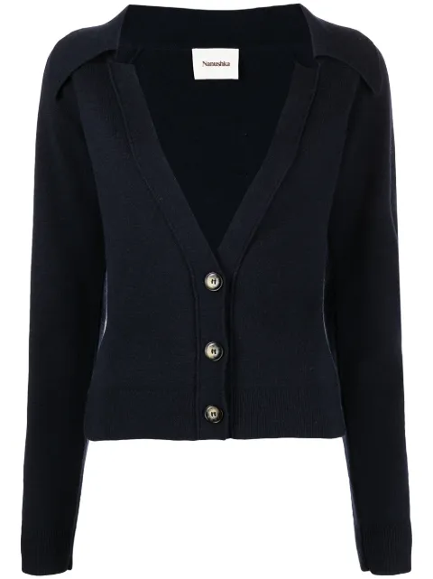 Nanushka V-neck knit cardigan Blue NW21CRSW00459