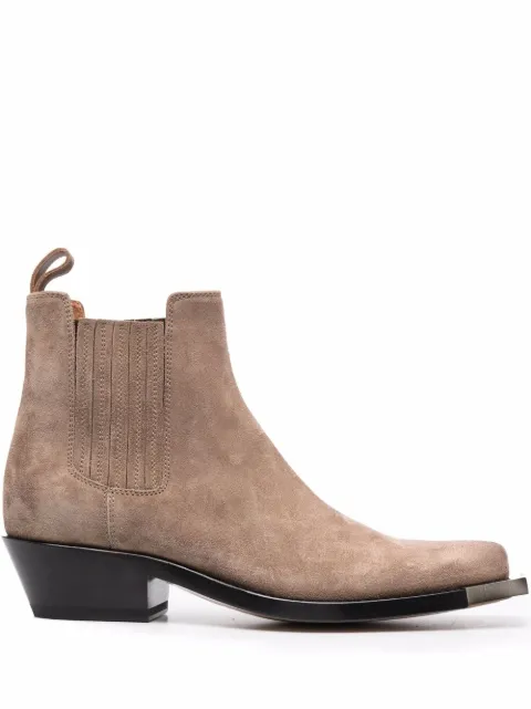 Buttero square-toe suede ankle boots Neutrals B9622LIG