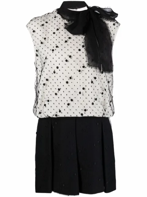 Valentino Garavani pussy-bow polka dot dress White BVAX361CF