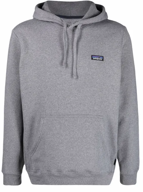 Patagonia logo-patch long-sleeved hoodie Grey 39621
