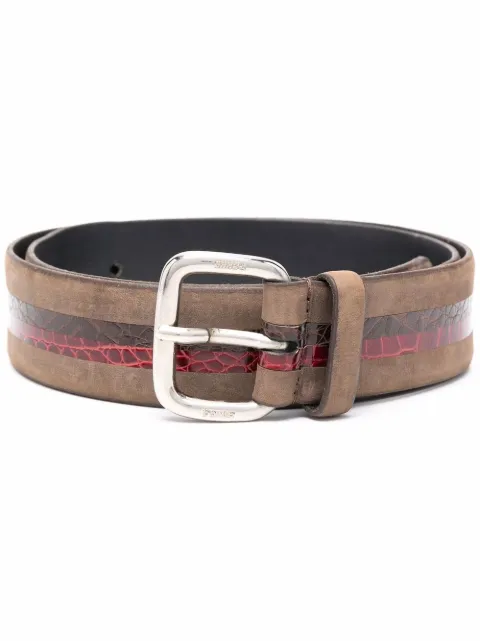 Gianfranco Ferré Pre-Owned 1990s textured appliqué suede belt Brown GFFE180QW
