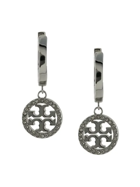 Tory Burch Icon pavé hoop earrings Silver 87041