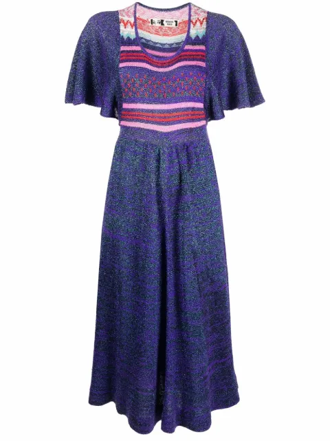 Kansai Yamamoto Pre-Owned 1980s intarsia-knit midi dress Blue KY105PT