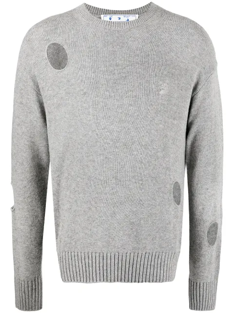Off-White Meteor-Holes jumper Grey OMHE092F21KNI0010610