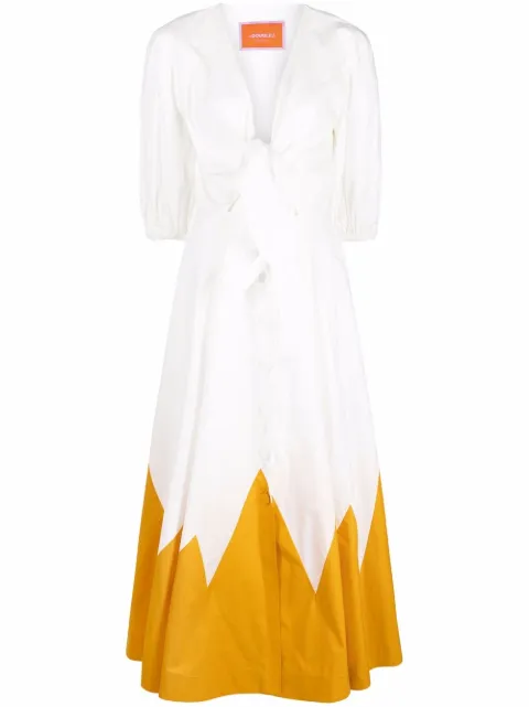 La DoubleJ Peek-A-Boo graphic-print dress White DRE0318COT001AVO0004