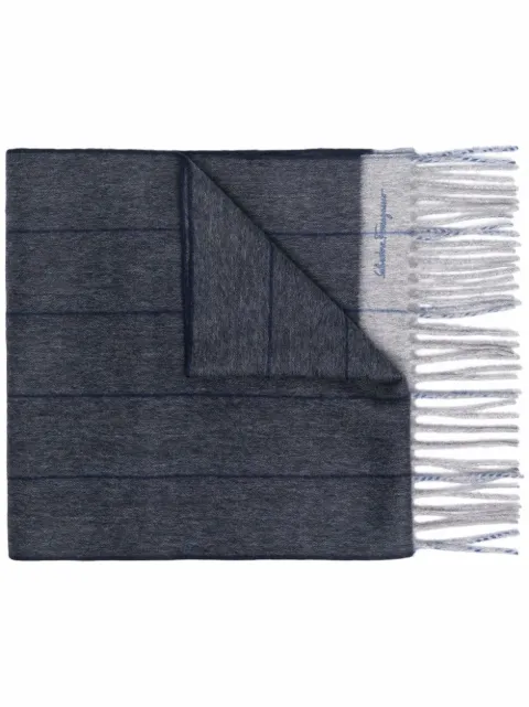 Ferragamo embroidered logo scarf Blue 750572