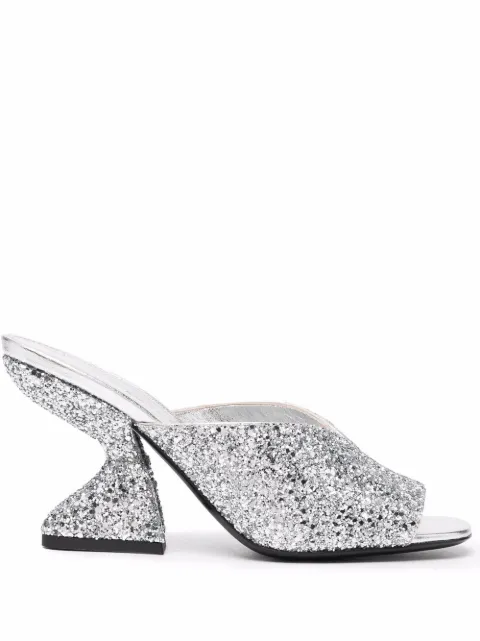Ferragamo Sansu glitter-detail sandals Silver 750847