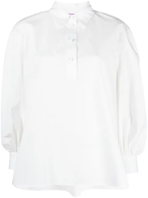 La DoubleJ poet-sleeve poplin blouse White SHI0055COT001AVO0004