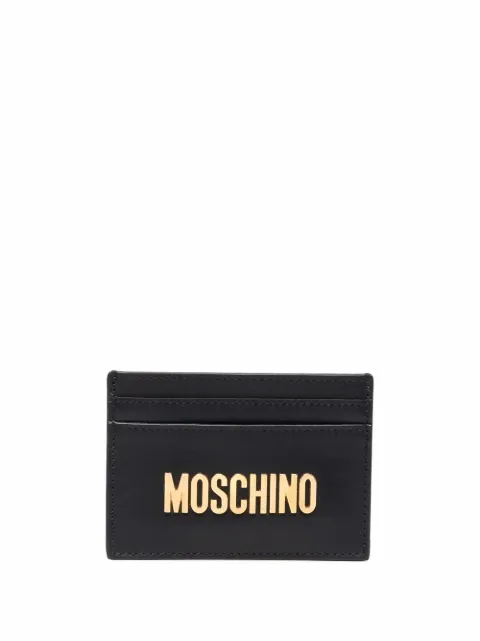 Moschino logo-plaque cardholder Black A81328001