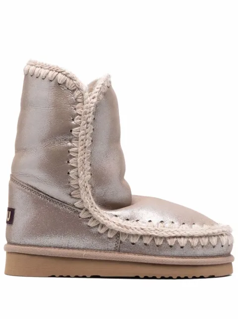 Mou 24 metallic-finish ankle boots Neutrals FW101000CMGEGRY