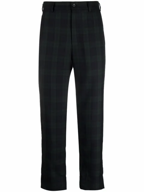 Black Comme Des Garçons check-print tailored trousers Black 1HP002W21