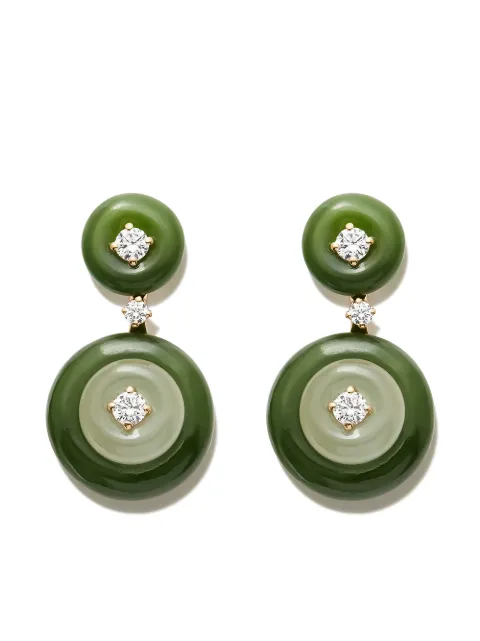Fernando Jorge 18kt yellow gold jade and diamond drop earrings Gold 53210230210145