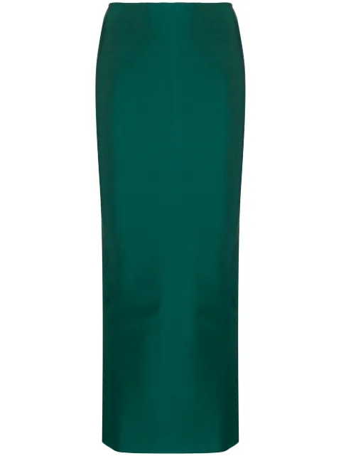 Herve L. Leroux high-waisted fitted maxi skirt Green C15460EME