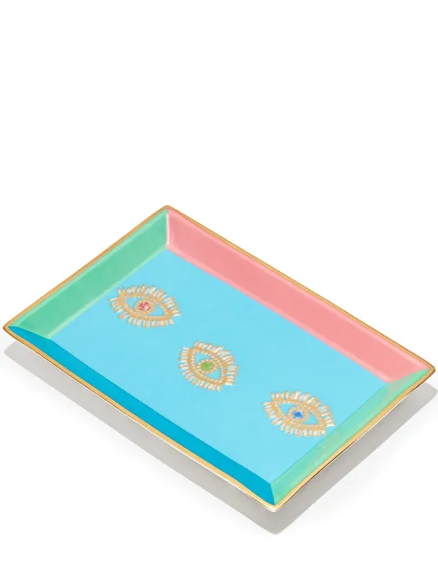 Suzanne Kalan graphic-print porcelain tray Neutrals SKH100JA