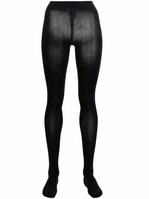 Casablanca monogram pattern tights Black AF21ACC