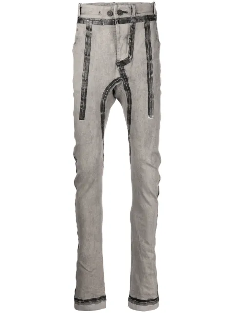 Boris Bidjan Saberi tape detail skinny trousers Grey P14STSFF1939