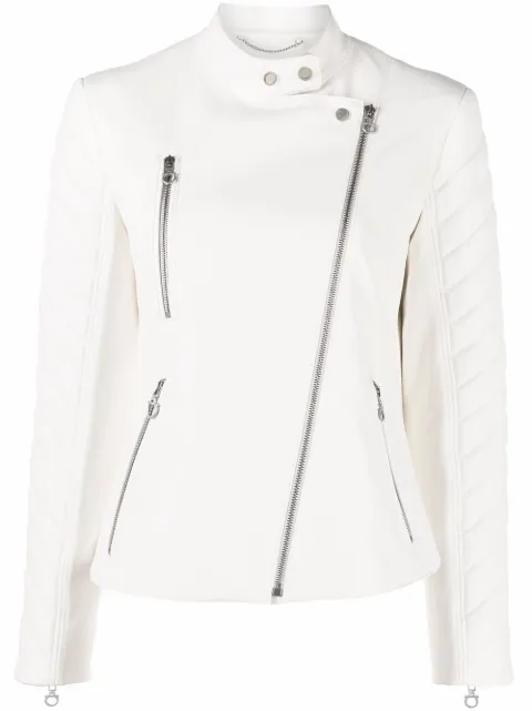 Ferragamo biker leather jacket White 751460