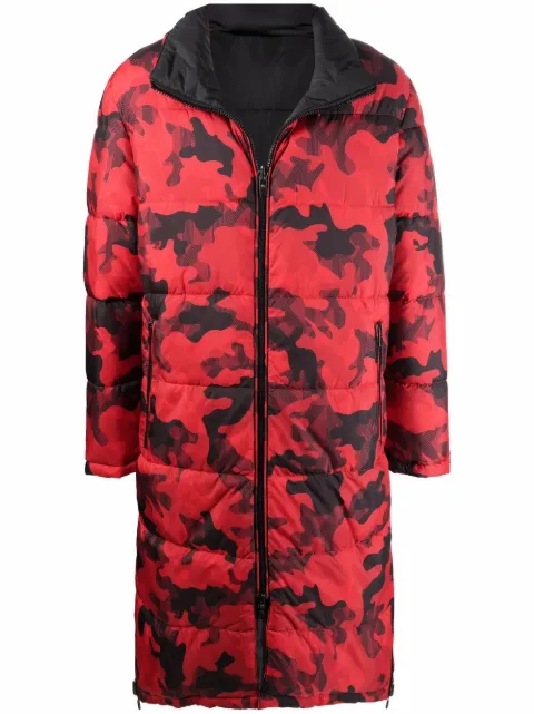 Michael Kors camouflage-print reversible coat Red CR1202F4CT