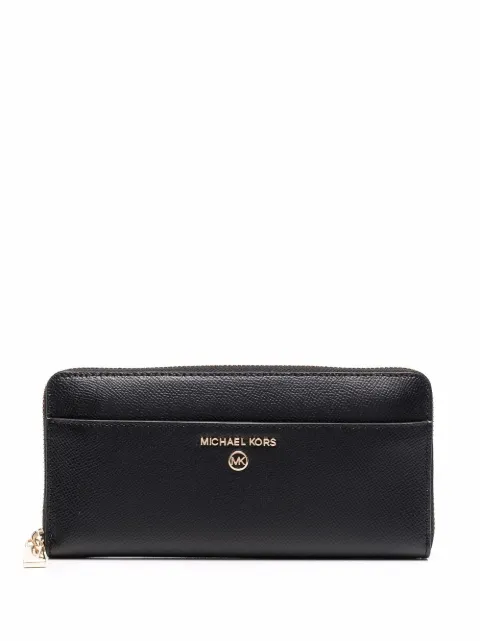 Michael Michael Kors logo-plaque zip-up wallet Black 34H1GT9E8L