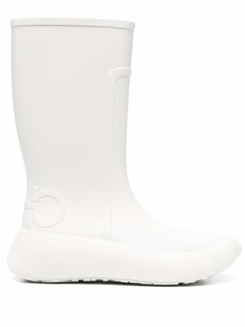 Ferragamo logo-embossed chunky rain boots White 999089