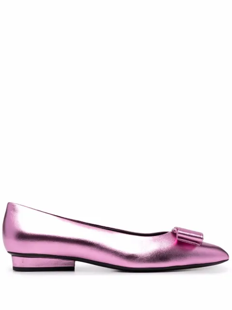 Ferragamo Viva bow-detail ballerina shoes Pink 750697