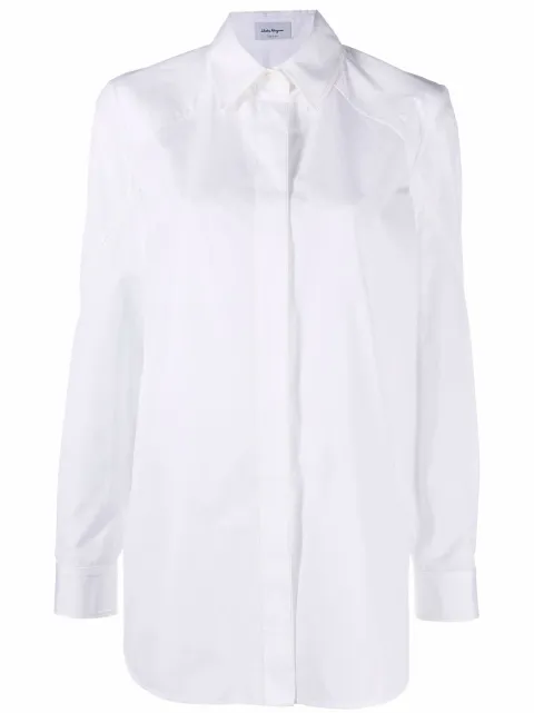 Ferragamo long-sleeve cotton shirt White 750616