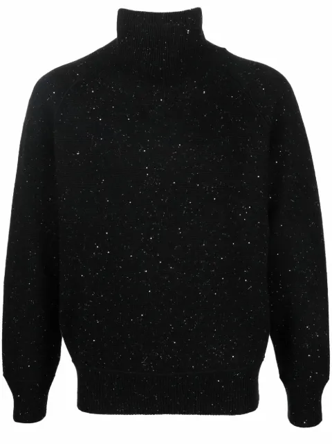 Ferragamo speckle-knit roll neck jumper Black 750323