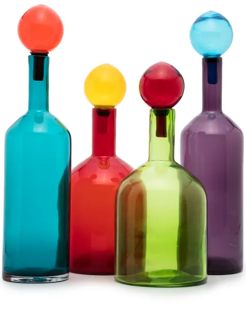POLSPOTTEN Bubbles and Bottles decorative bottles (set of 4) Blue 140300015