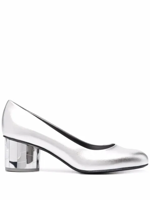 Ferragamo Farrah slip-on leather pumps Grey 750977