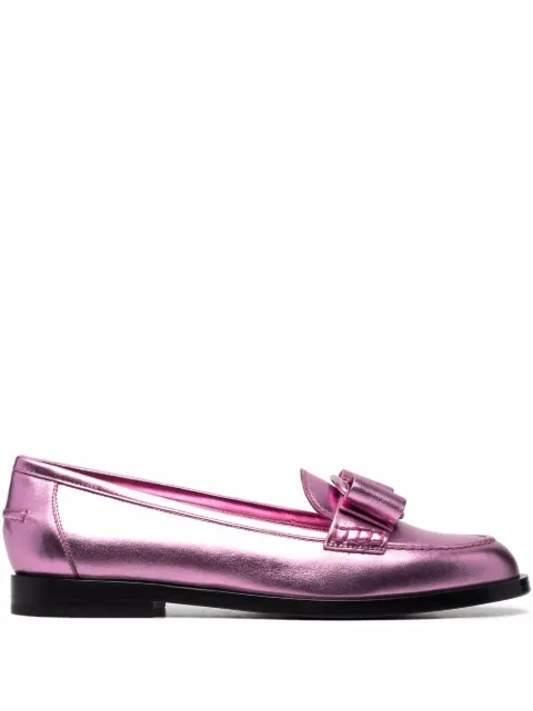 Ferragamo Vivaldo high shine ballerina shoes Pink 750601