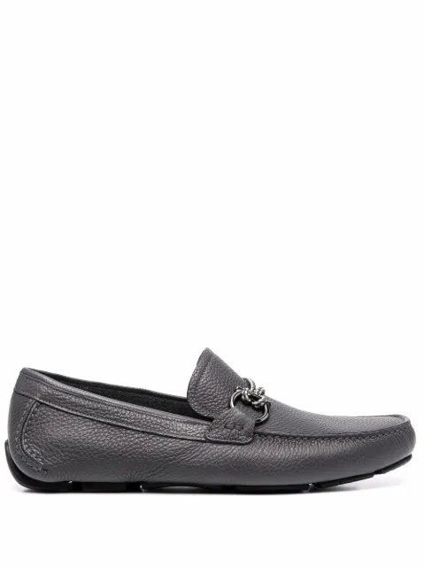 Ferragamo Gancini pebbled driving shoes Grey 749608