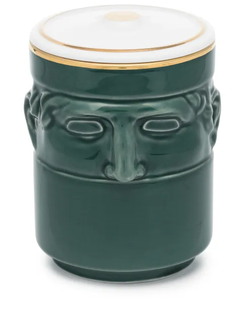 GINORI 1735 Il Seguace candleholder and Purple Hill scented candle (190g) Green GLCCANSFO