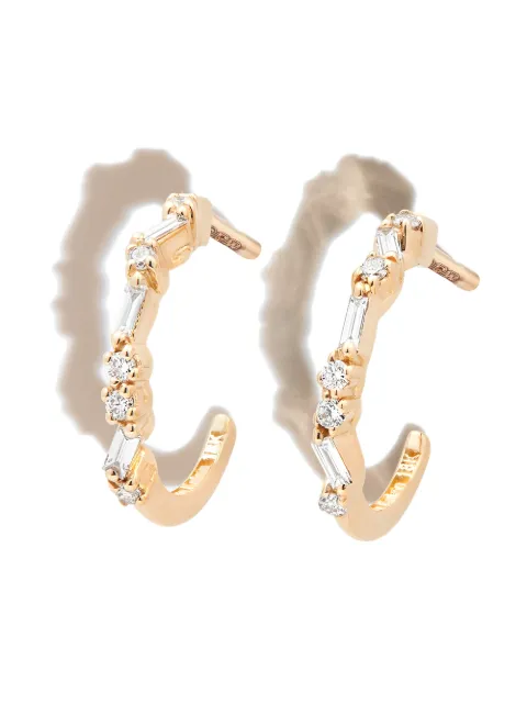 Suzanne Kalan 18kt yellow gold diamond hoop earrings Gold BAE415YG
