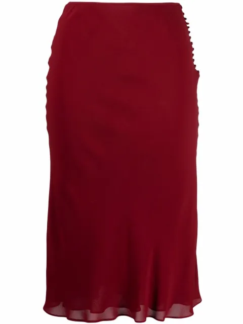 Christian Dior Pre-Owned 1990s ruffled hem high-waisted skirt Red DIO173PT