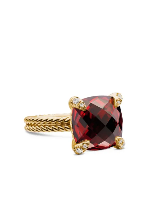 David Yurman 18kt yellow gold Chatelaine garnet and diamond ring (11mm) Gold R12643D88AGADI