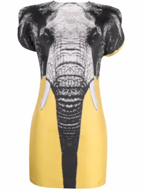 JC de Castelbajac Pre-Owned 2000s elephant-print mini dress Yellow JCDC103PT